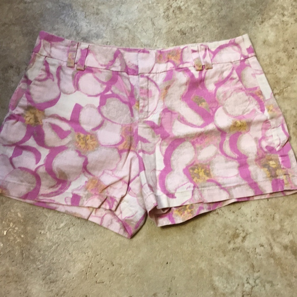 loft floral linen shorts